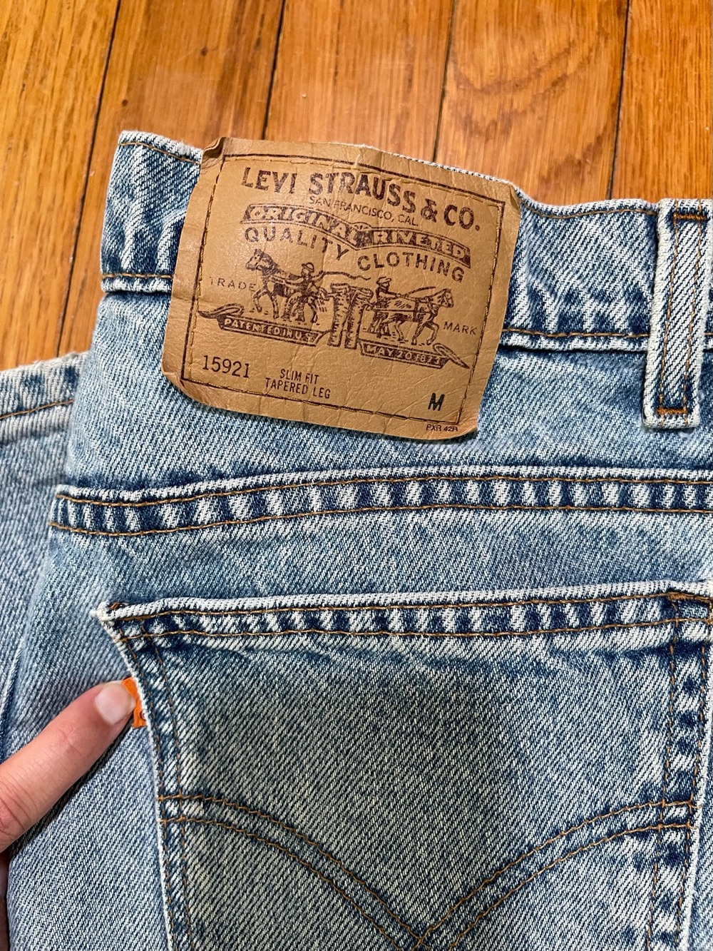 Vintage 90s Levi’s 912 Orange Tab USA Made High Rise Taper Jeans